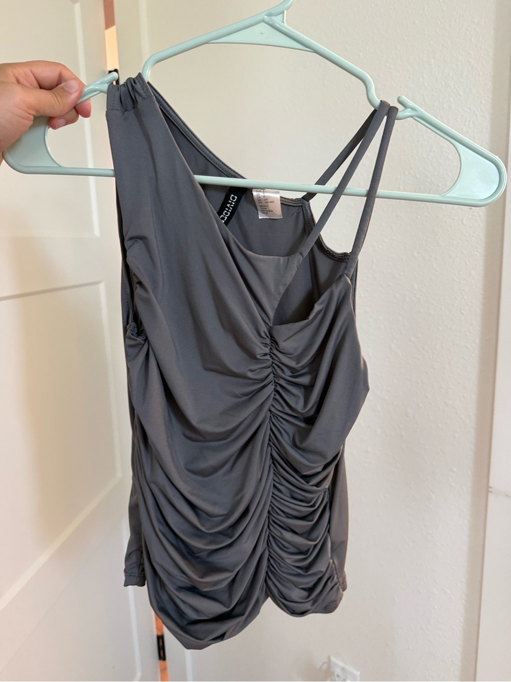 Ruched Gray Sleeveless Women's Top